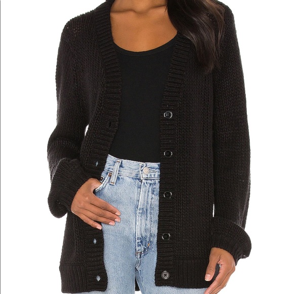 Lovers + Friends Sweaters - Revolve Black Oversized V Neck Cardigan